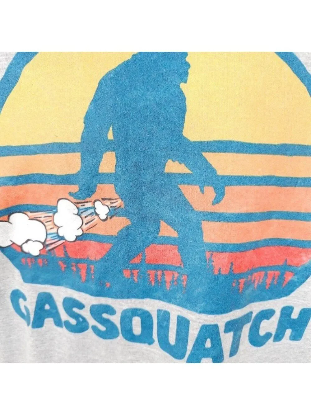 Gassquatch T Shirt Mens Size Small Gray Bigfoot Sasquatch Funny Humor Joke